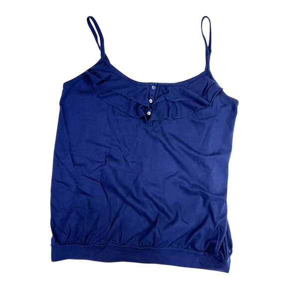 Lane Bryant Ruffled Tank Top Plus Size 14/16 Dark Blue - Picture 6 of 11